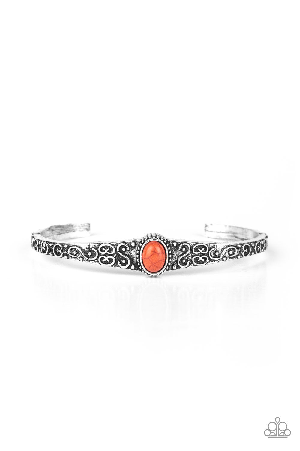 Make Your Own Path Orange Stone Cuff Bracelet - Paparazzi Accessories