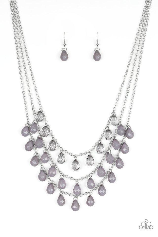 Melting Ice Caps Silver Necklace - Paparazzi Accessories- lightbox - CarasShop.com - $5 Jewelry by Cara Jewels