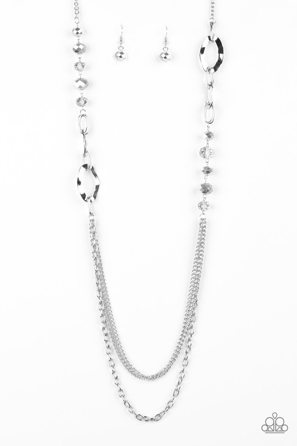 Modern Girl Glam Silver Necklace - Paparazzi Accessories- lightbox - CarasShop.com - $5 Jewelry by Cara Jewels