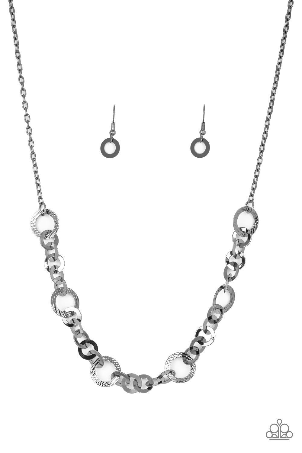 Move It On Over Gunmetal Black Necklace - Paparazzi Accessories - lightbox -CarasShop.com - $5 Jewelry by Cara Jewels