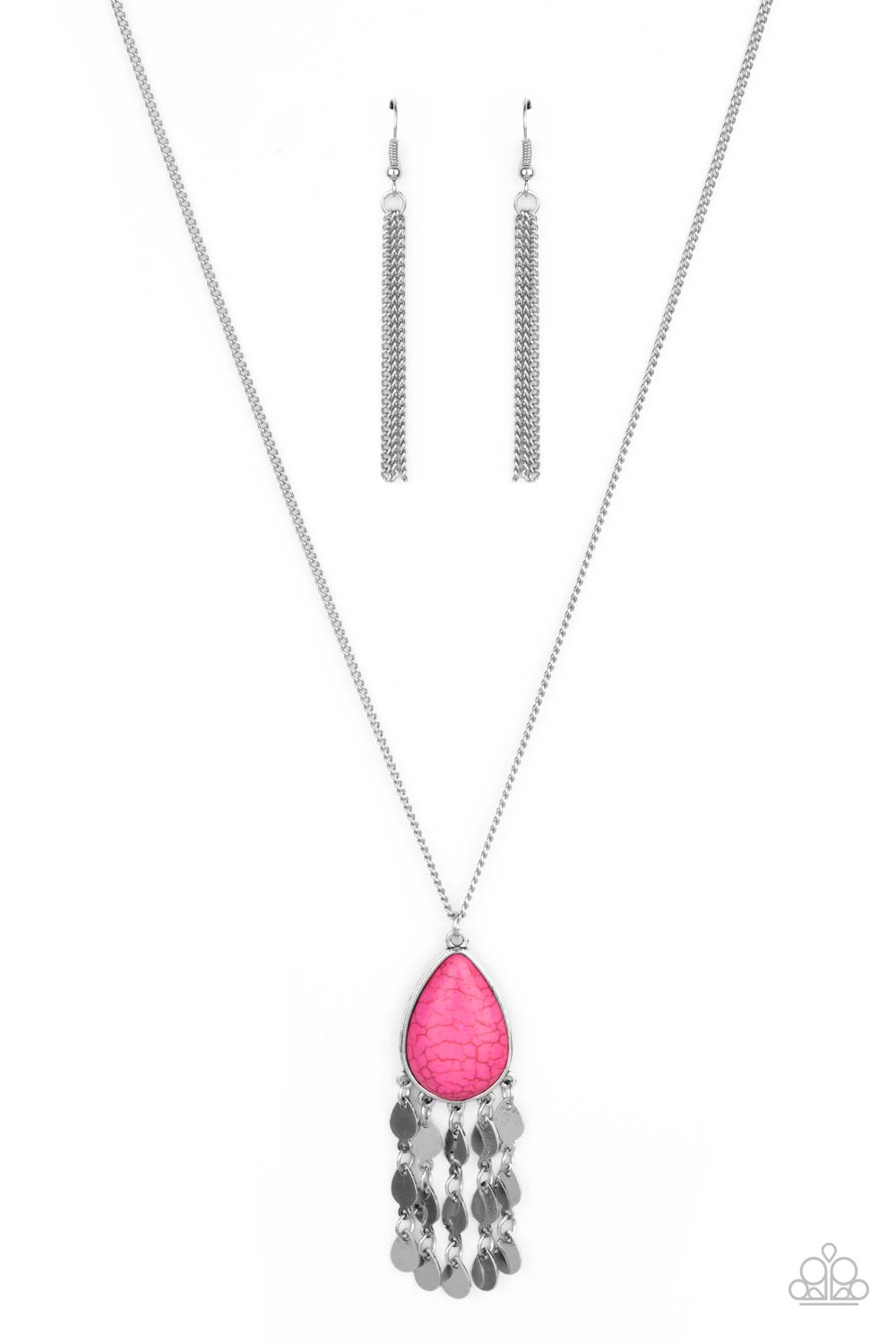 Musically Mojave Pink Stone Necklace - Paparazzi Accessories- lightbox - CarasShop.com - $5 Jewelry by Cara Jewels