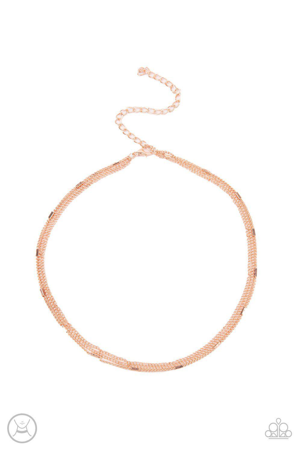 Need I SLAY More Copper Choker Necklace - Paparazzi Accessories - lightbox -CarasShop.com - $5 Jewelry by Cara Jewels