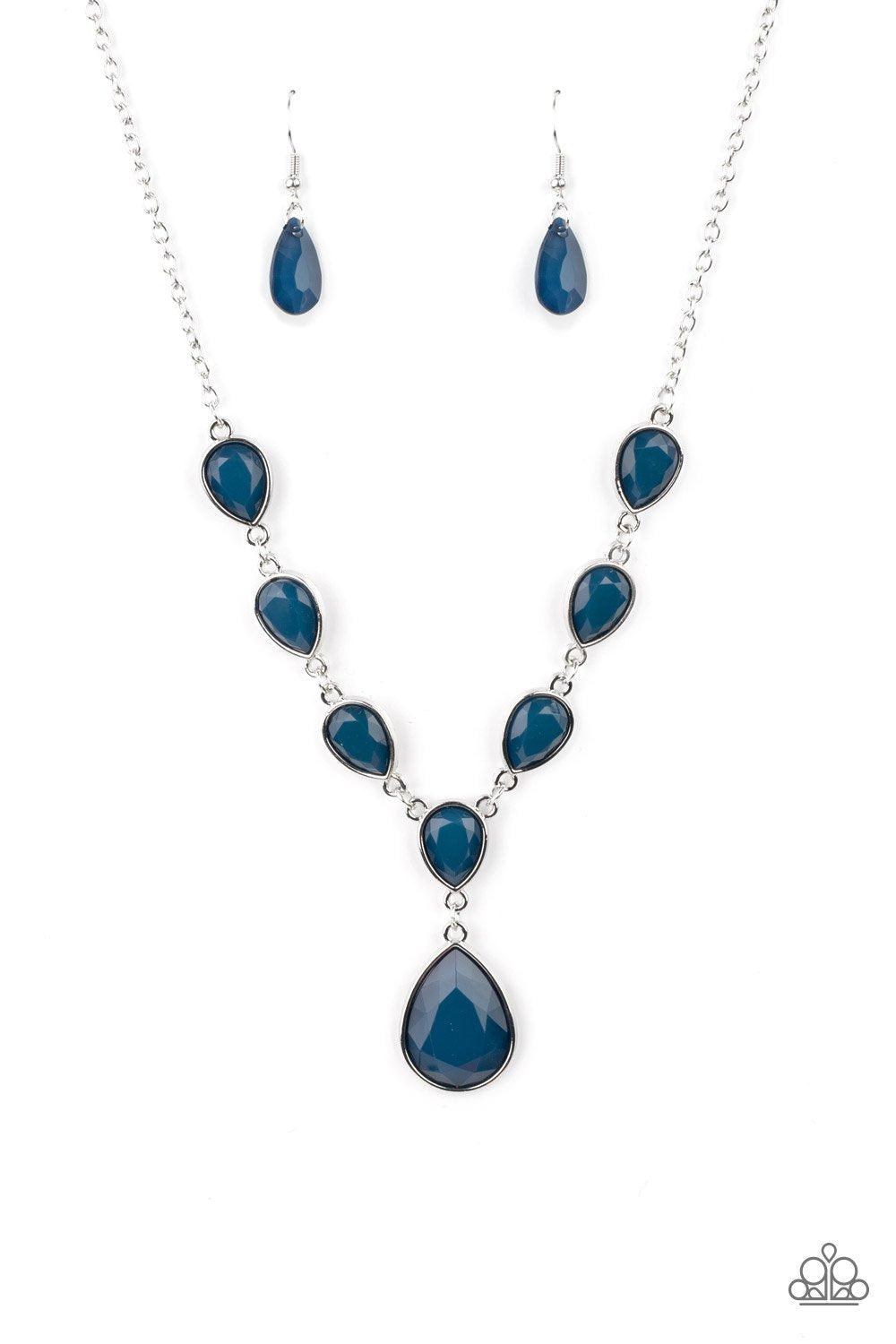 Party Paradise Blue Necklace - Paparazzi Accessories- lightbox - CarasShop.com - $5 Jewelry by Cara Jewels