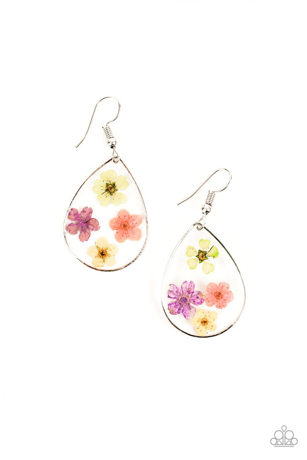 Perennial Prairie Multi Pressed Flower Earrings - Paparazzi Accessories- lightbox - CarasShop.com - $5 Jewelry by Cara Jewels