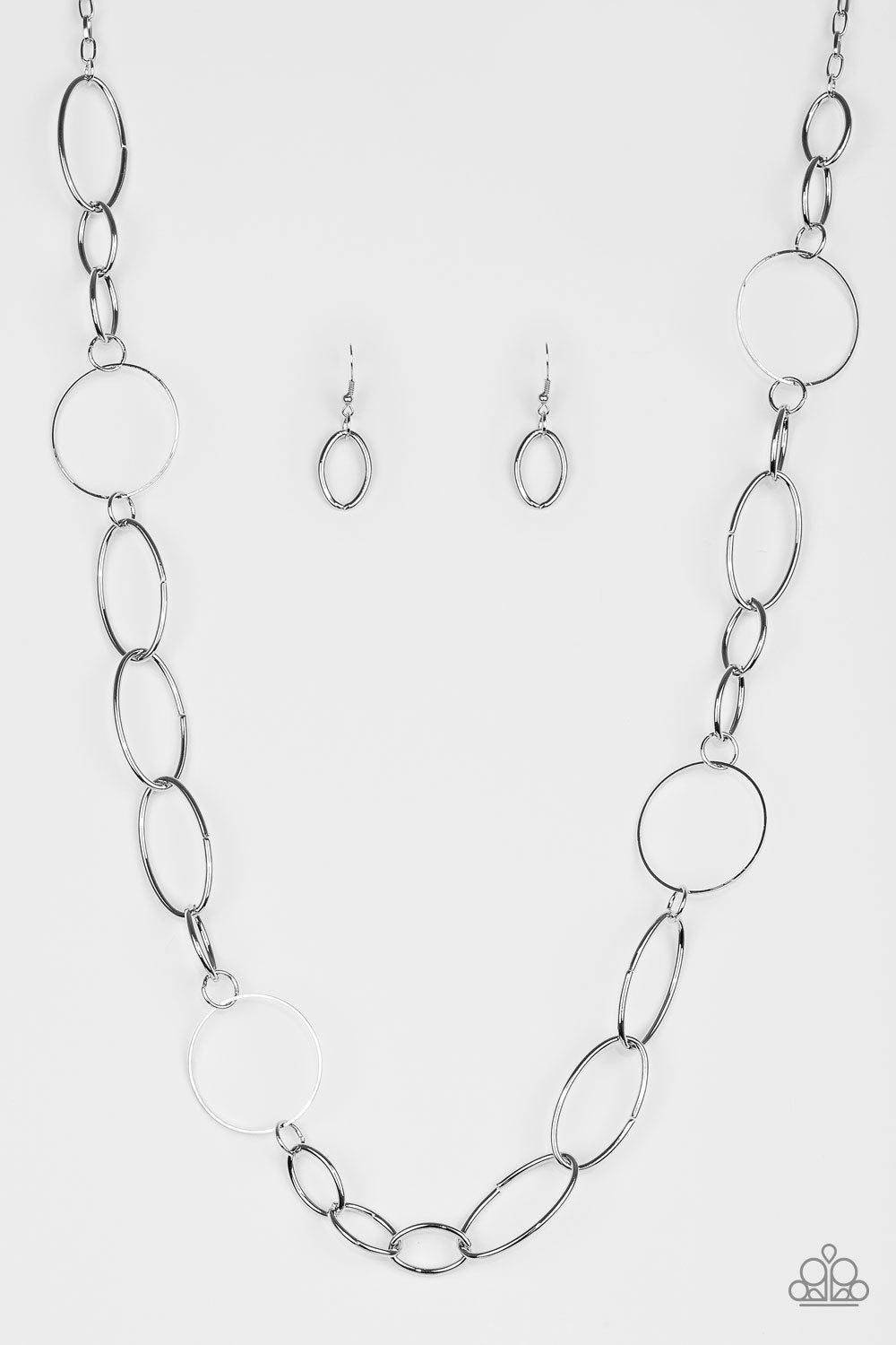 Perfect MISMATCH Silver Necklace - Paparazzi Accessories- lightbox - CarasShop.com - $5 Jewelry by Cara Jewels