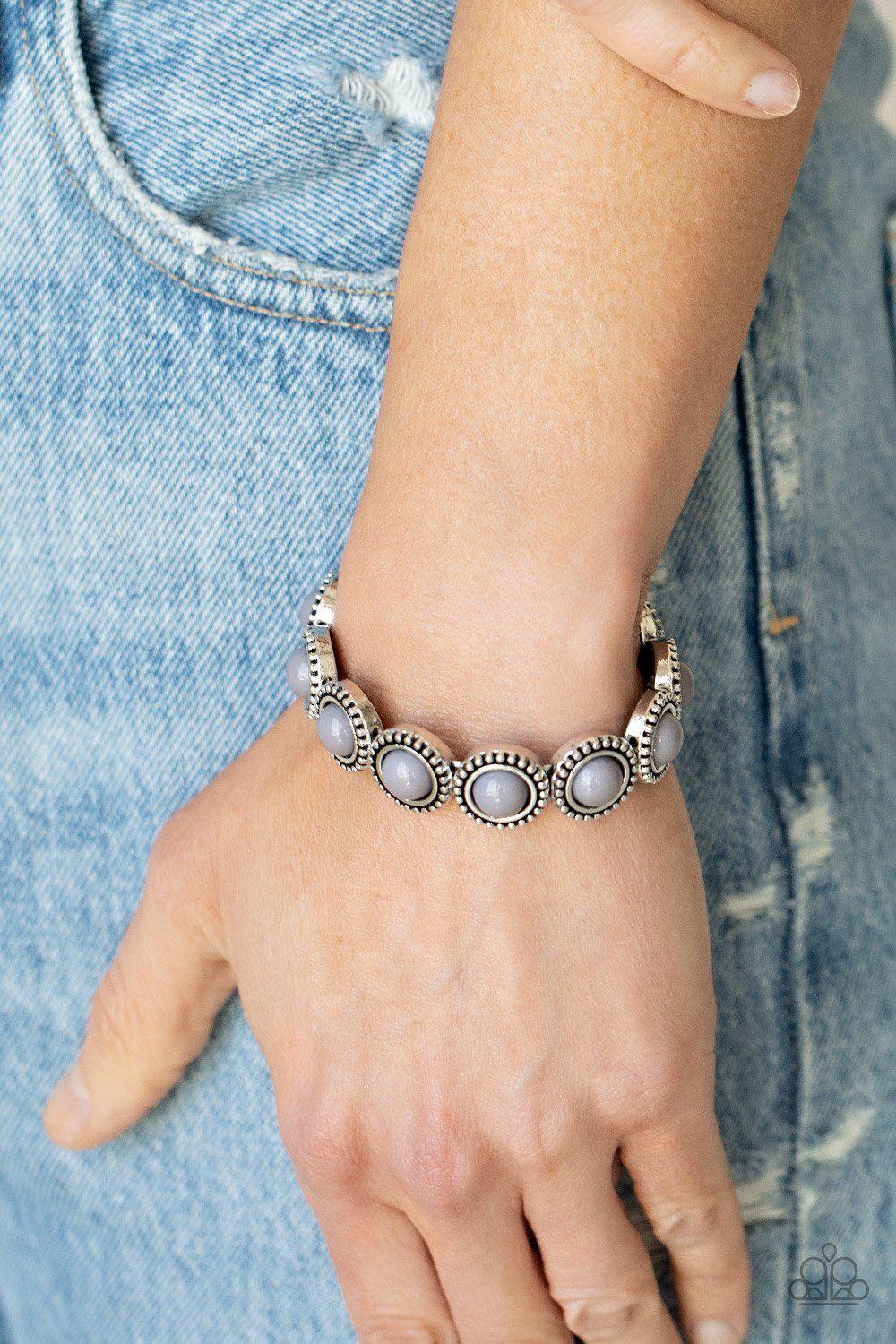 Polished Promenade Silver Bracelet - Paparazzi Accessories - model -CarasShop.com - $5 Jewelry by Cara Jewels