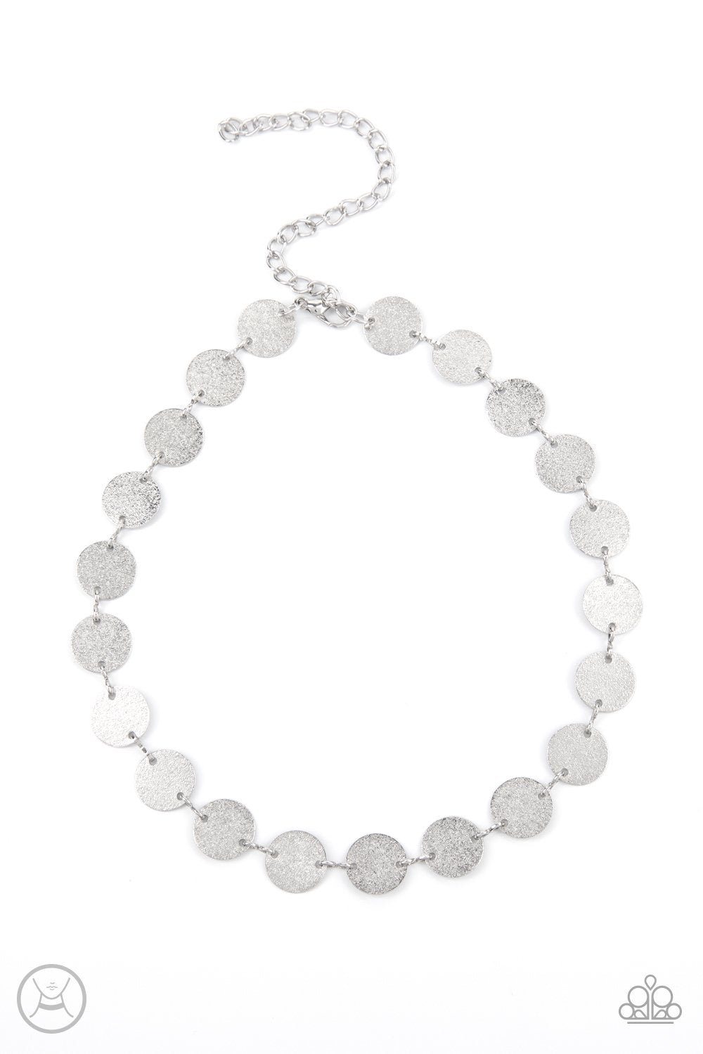 Reflection Detection Silver Choker Necklace - Paparazzi Accessories- lightbox - CarasShop.com - $5 Jewelry by Cara Jewels
