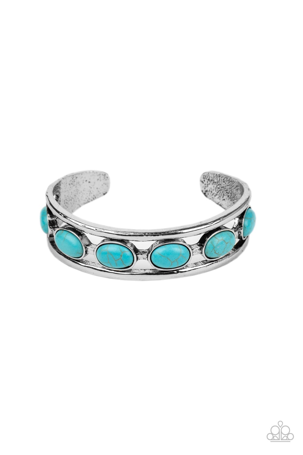 River Rock Canyons Turquoise Blue Cuff Bracelet - Paparazzi Accessories- lightbox - CarasShop.com - $5 Jewelry by Cara Jewels