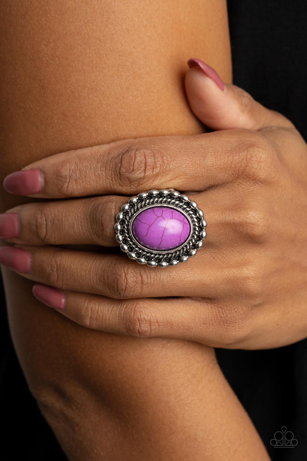 Sedona Soul Purple Stone Ring - Paparazzi Accessories - lightbox -CarasShop.com - $5 Jewelry by Cara Jewels