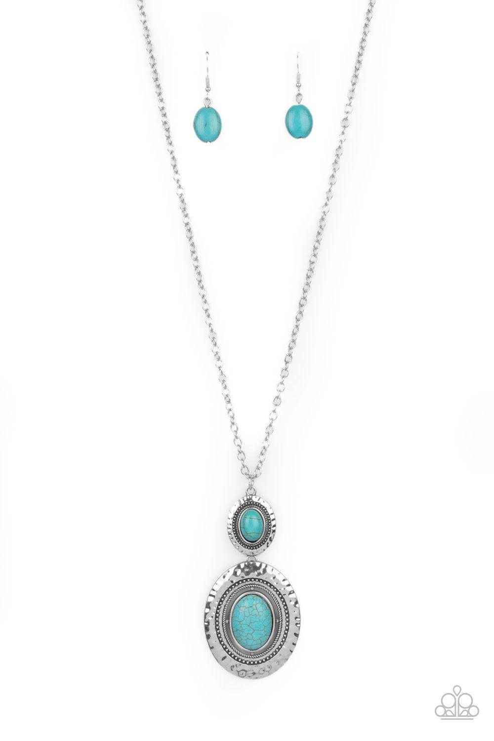 Southern Opera Turquoise Blue Stone Necklace - Paparazzi Accessories - lightbox -CarasShop.com - $5 Jewelry by Cara Jewels