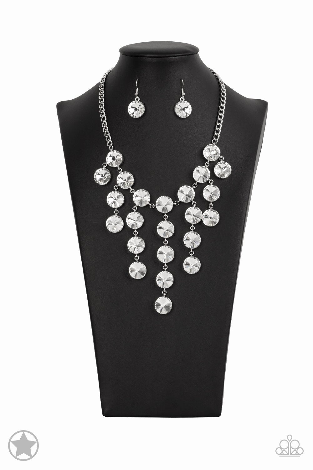 Spotlight Stunner White Rhinestone Necklace - Paparazzi Accessories