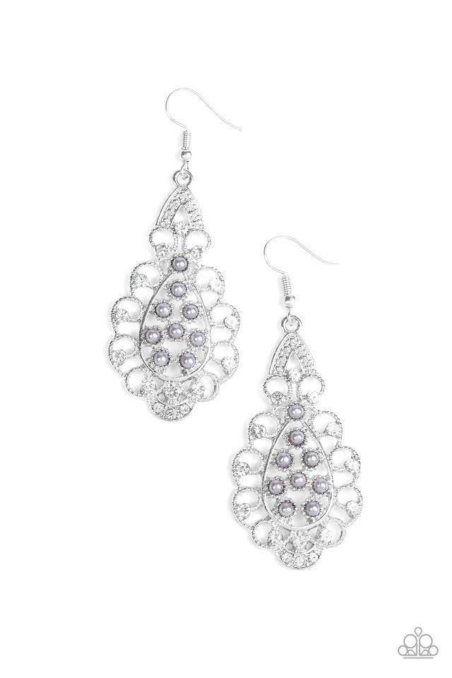 Sprinkle on the Sparkle Silver Earrings - Paparazzi Accessories- lightbox - CarasShop.com - $5 Jewelry by Cara Jewels
