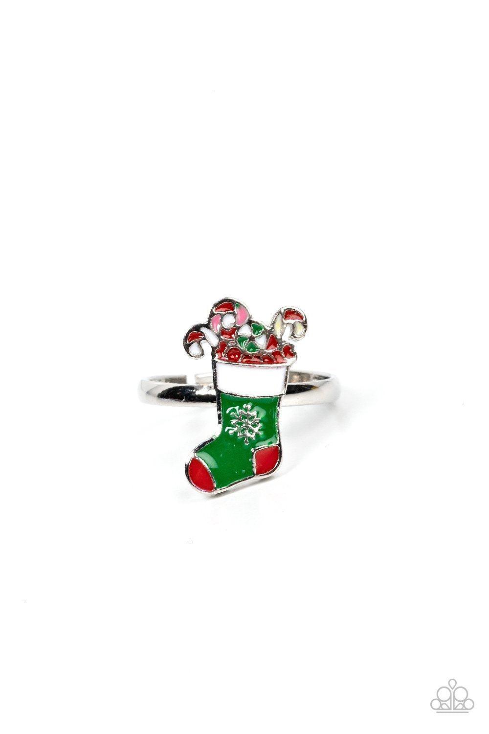 Starlet Shimmer Children's Christmas Holiday Themed Rings 2021 - Paparazzi Accessories (set of 5) - Full set -CarasShop.com - $5 Jewelry by Cara Jewels