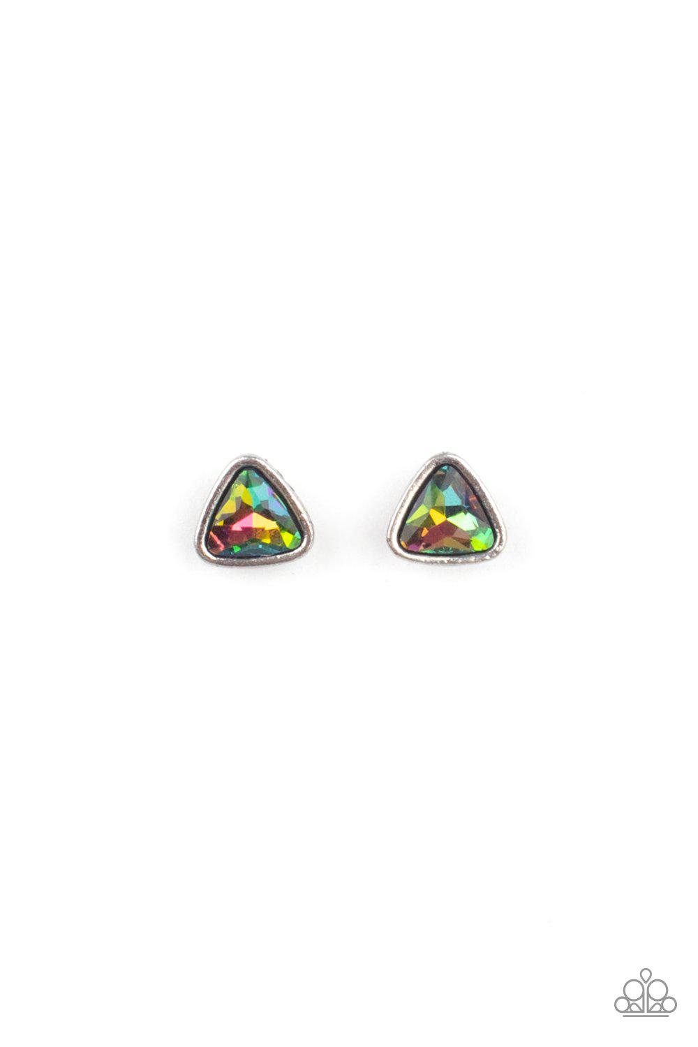 Starlet Shimmer Children&#39;s &quot;Oil Spill&quot; Rhinestone Post Earrings v3 - Paparazzi Accessories (set of 10 pairs)- lightbox - CarasShop.com - $5 Jewelry by Cara Jewels