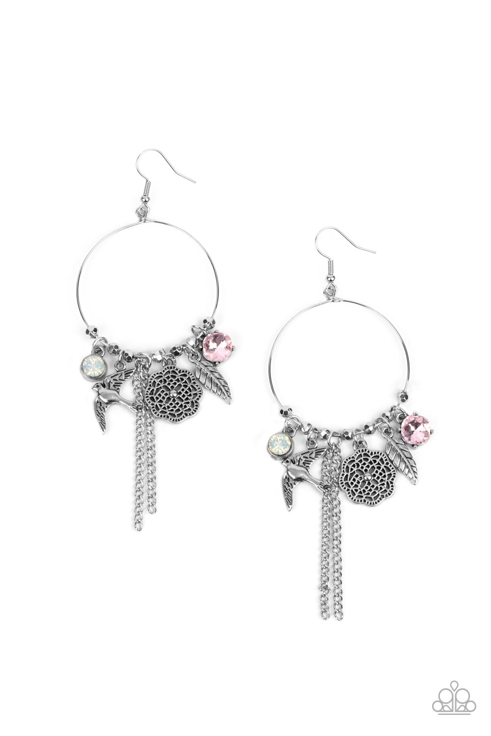TWEET Dreams Pink Charm Earrings - Paparazzi Accessories- lightbox - CarasShop.com - $5 Jewelry by Cara Jewels