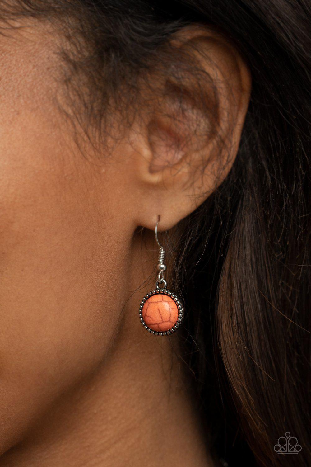 Terrestrial Trailblazer Orange Stone Necklace - Paparazzi Accessories - free matching earrings - CarasShop.com - $5 Jewelry by Cara Jewels