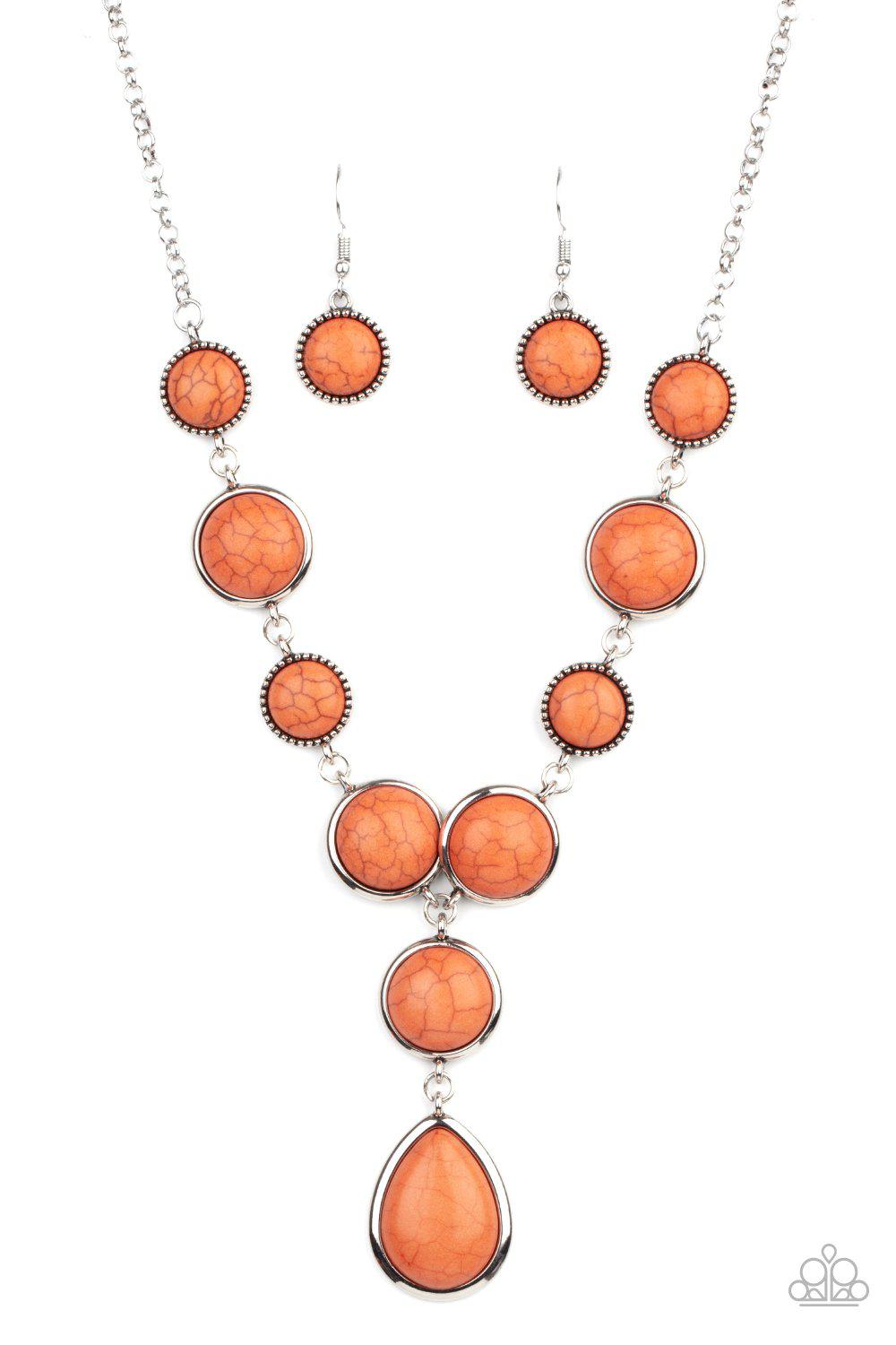 Terrestrial Trailblazer Orange Stone Necklace - Paparazzi Accessories- lightbox - CarasShop.com - $5 Jewelry by Cara Jewels