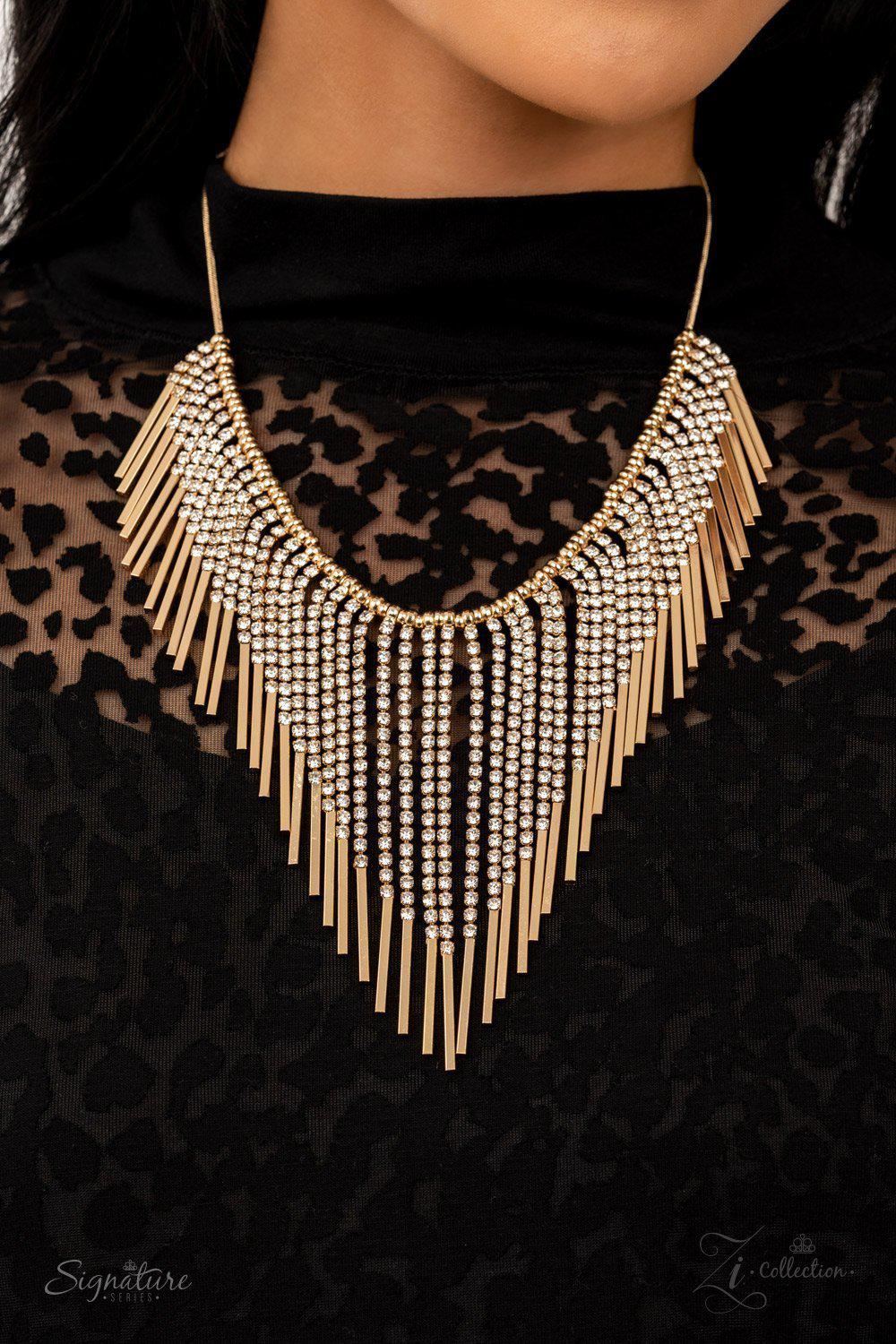The Amber 2021 Zi Signature Collection Necklace - Paparazzi Accessories - model -CarasShop.com - $5 Jewelry by Cara Jewels