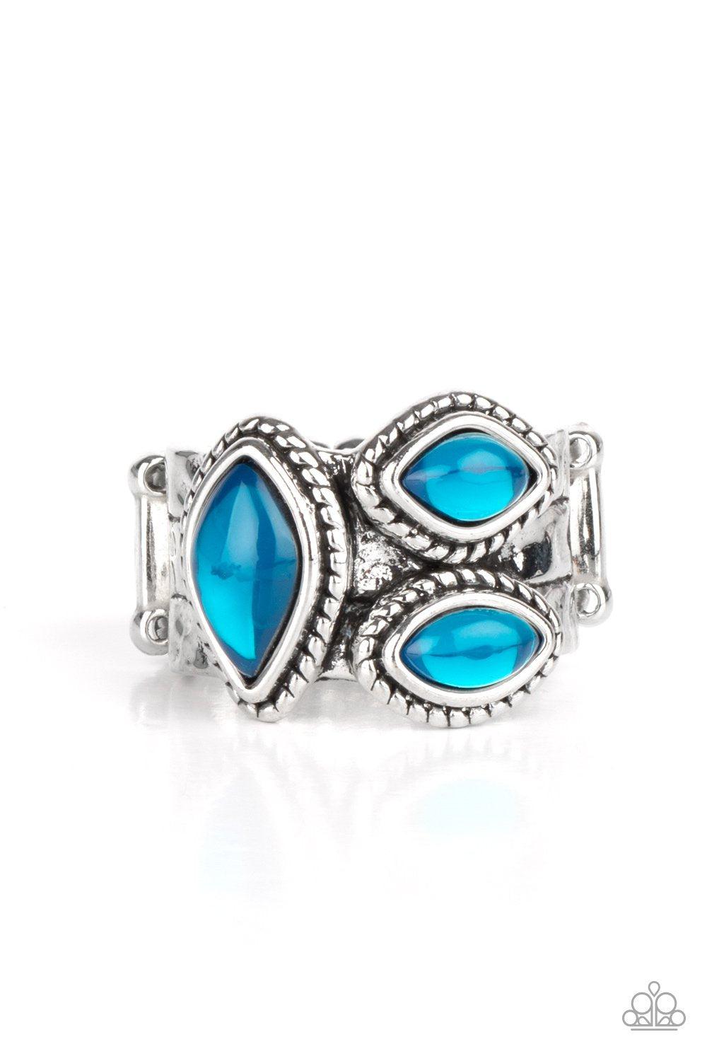 The Charisma Collector Blue Ring - Paparazzi Accessories- lightbox - CarasShop.com - $5 Jewelry by Cara Jewels