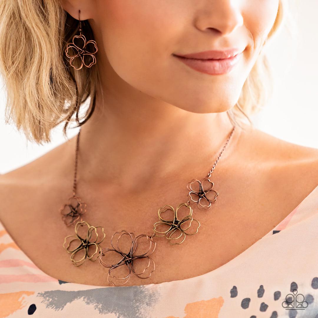 Time to GROW Copper Wire Flower Necklace