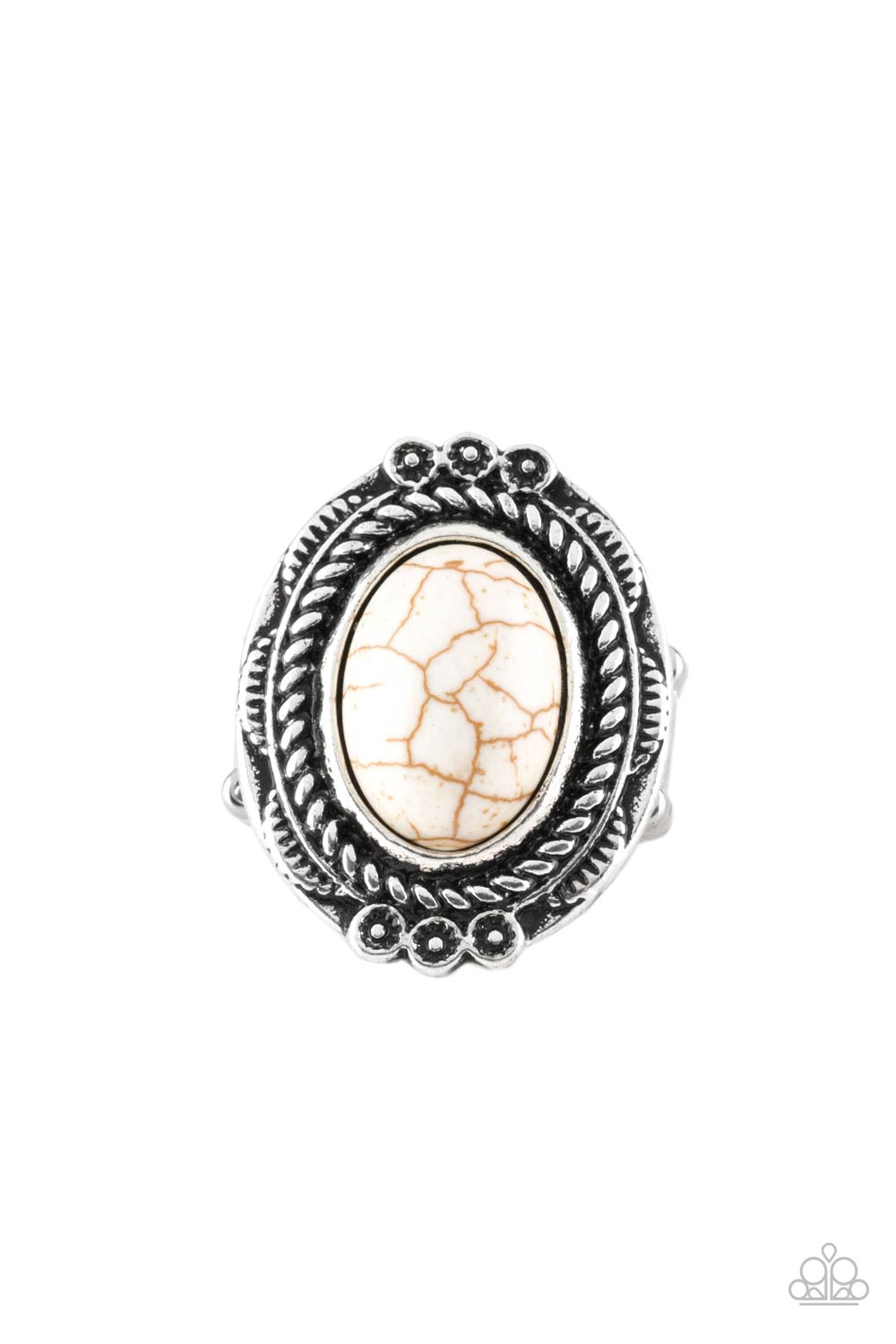 Tumblin&#39; Tumbleweeds White Stone Ring - Paparazzi Accessories