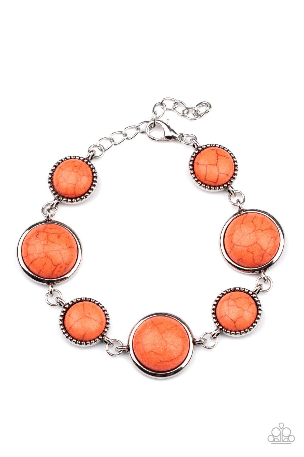 Turn Up The Terra Orange Stone Bracelet - Paparazzi Accessories- lightbox - CarasShop.com - $5 Jewelry by Cara Jewels