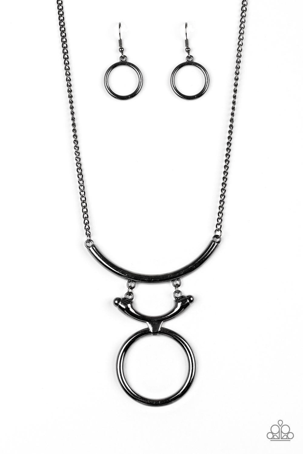 Walk Like An Egyptian Gunmetal Black Necklace - Paparazzi Accessories - lightbox -CarasShop.com - $5 Jewelry by Cara Jewels