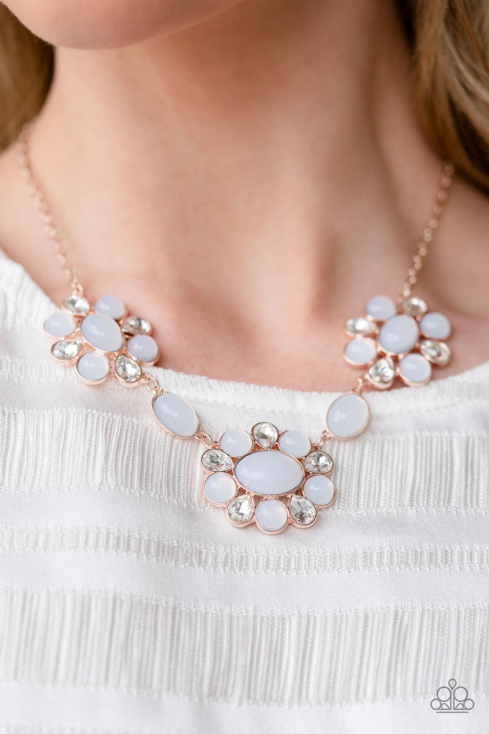 Your Chariot Awaits Rose Gold and White Necklace - Paparazzi Accessories