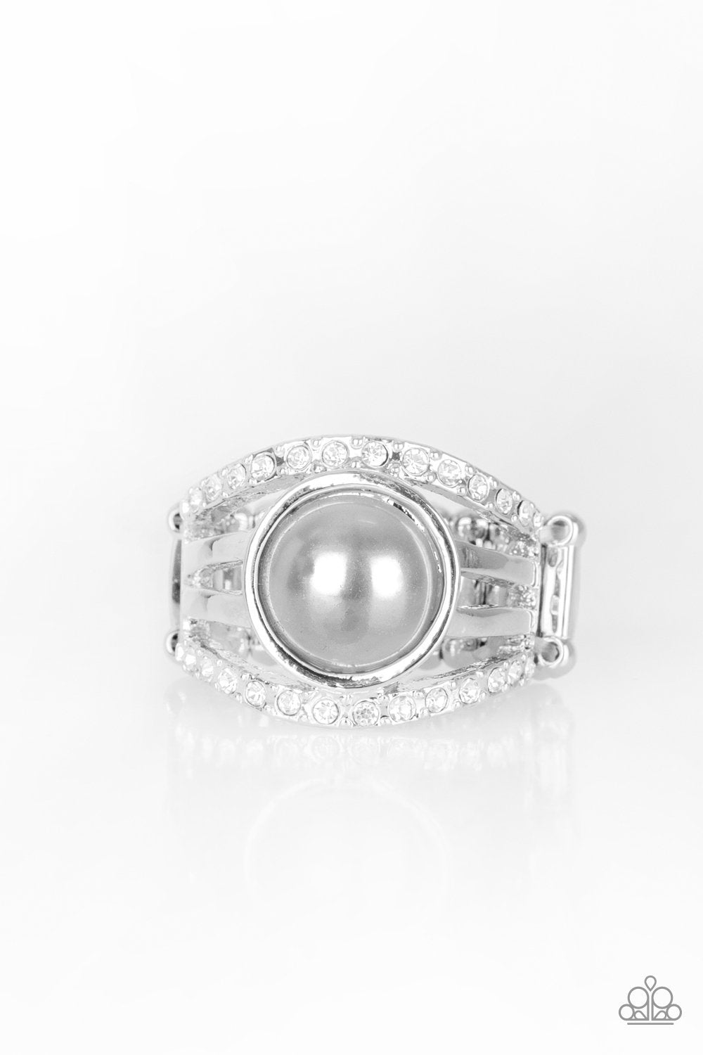 A Big Break Silver Pearl Ring - Paparazzi Accessories-CarasShop.com - $5 Jewelry by Cara Jewels