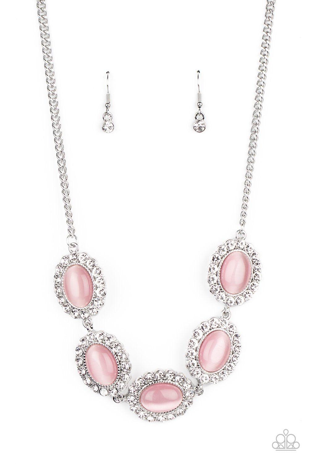 A DIVA-ttitude Adjustment Pink Cat&#39;s Eye Necklace - Paparazzi Accessories- lightbox - CarasShop.com - $5 Jewelry by Cara Jewels