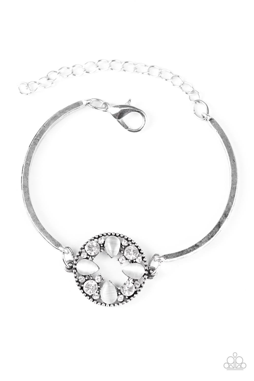 A Moonwalk In The Park White Moonstone Bracelet - Paparazzi Accessories-CarasShop.com - $5 Jewelry by Cara Jewels