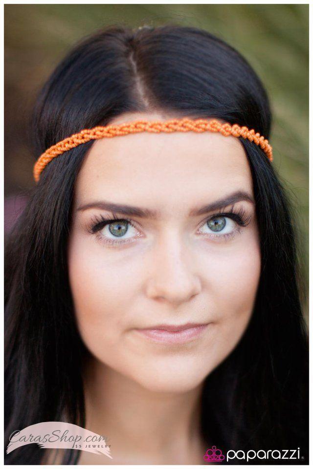 A Need for Seeds Orange Seed Bead Hippie Headband - Paparazzi Accessories-CarasShop.com - $5 Jewelry by Cara Jewels