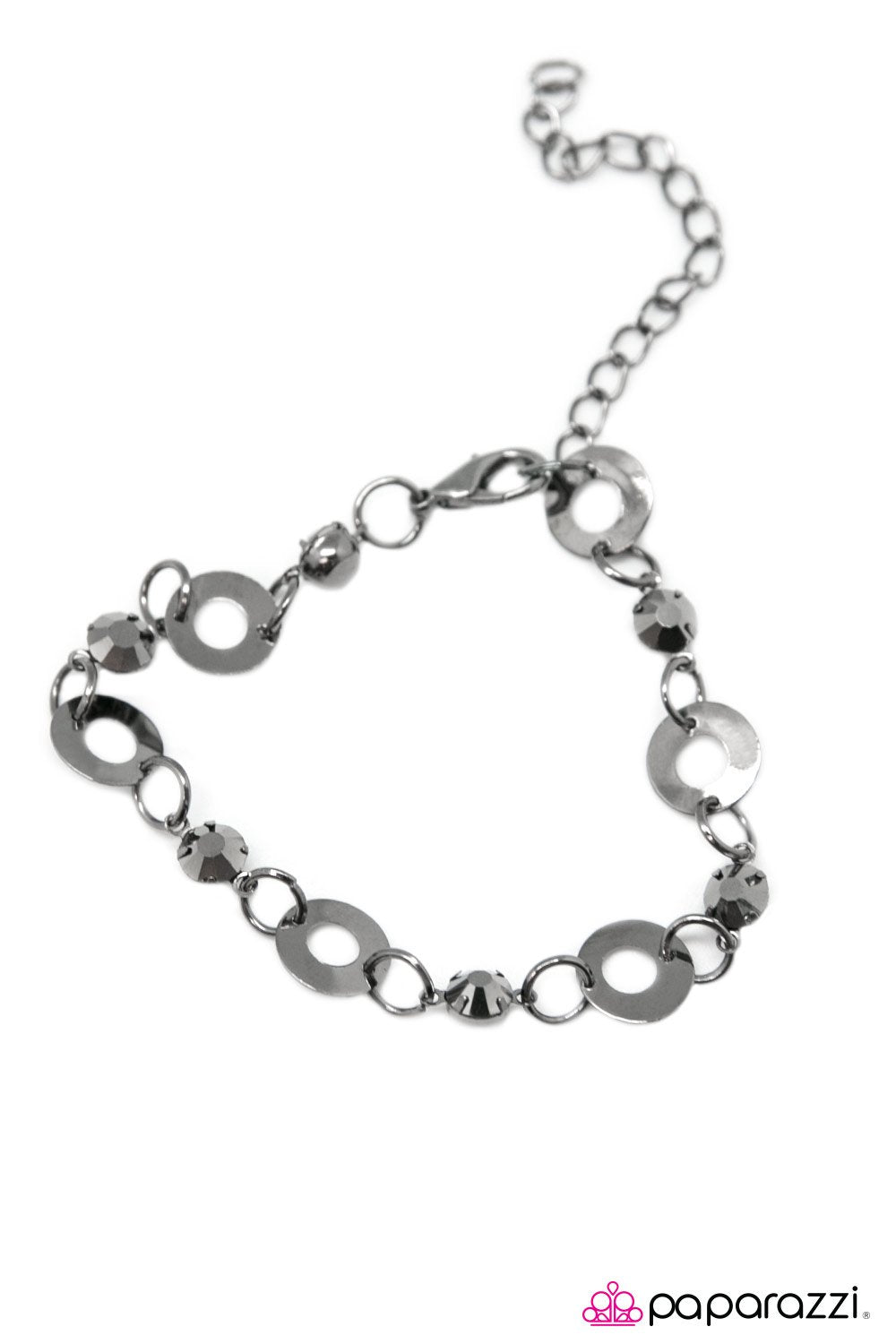A Simple Observation Gunmetal Black Bracelet - Paparazzi Accessories-CarasShop.com - $5 Jewelry by Cara Jewels