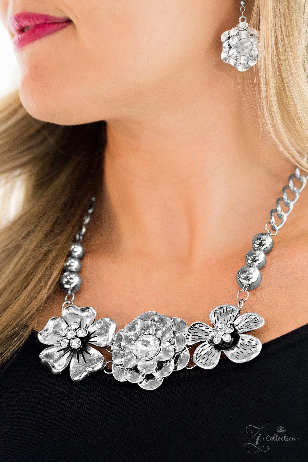 Abloom 2017 Zi Collection Necklace and matching Earrings - Paparazzi Accessories-CarasShop.com - $5 Jewelry by Cara Jewels