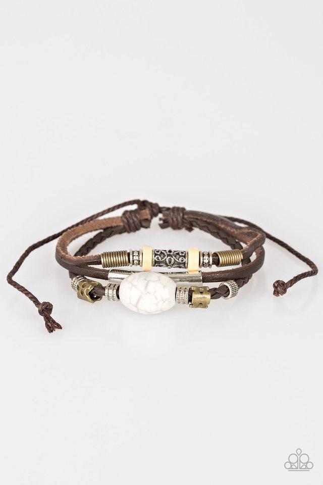 Across the Globe Brown Bracelet - Paparazzi Accessories- lightbox - CarasShop.com - $5 Jewelry by Cara Jewels