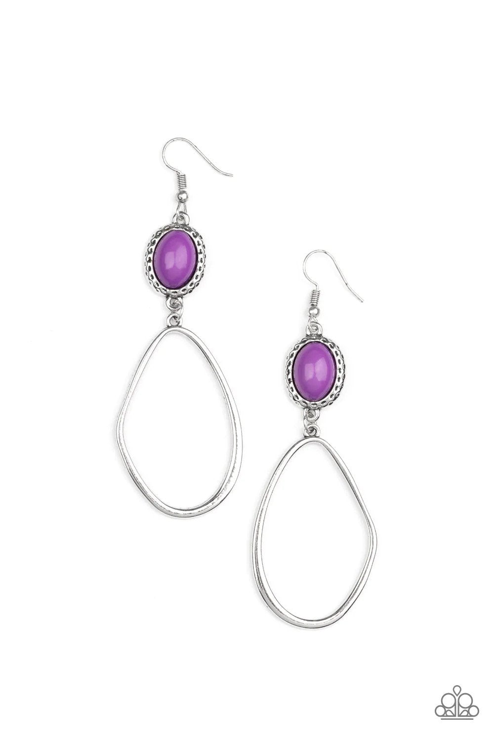 Adventurous Allure Purple Earrings - Paparazzi Accessories- lightbox - CarasShop.com - $5 Jewelry by Cara Jewels