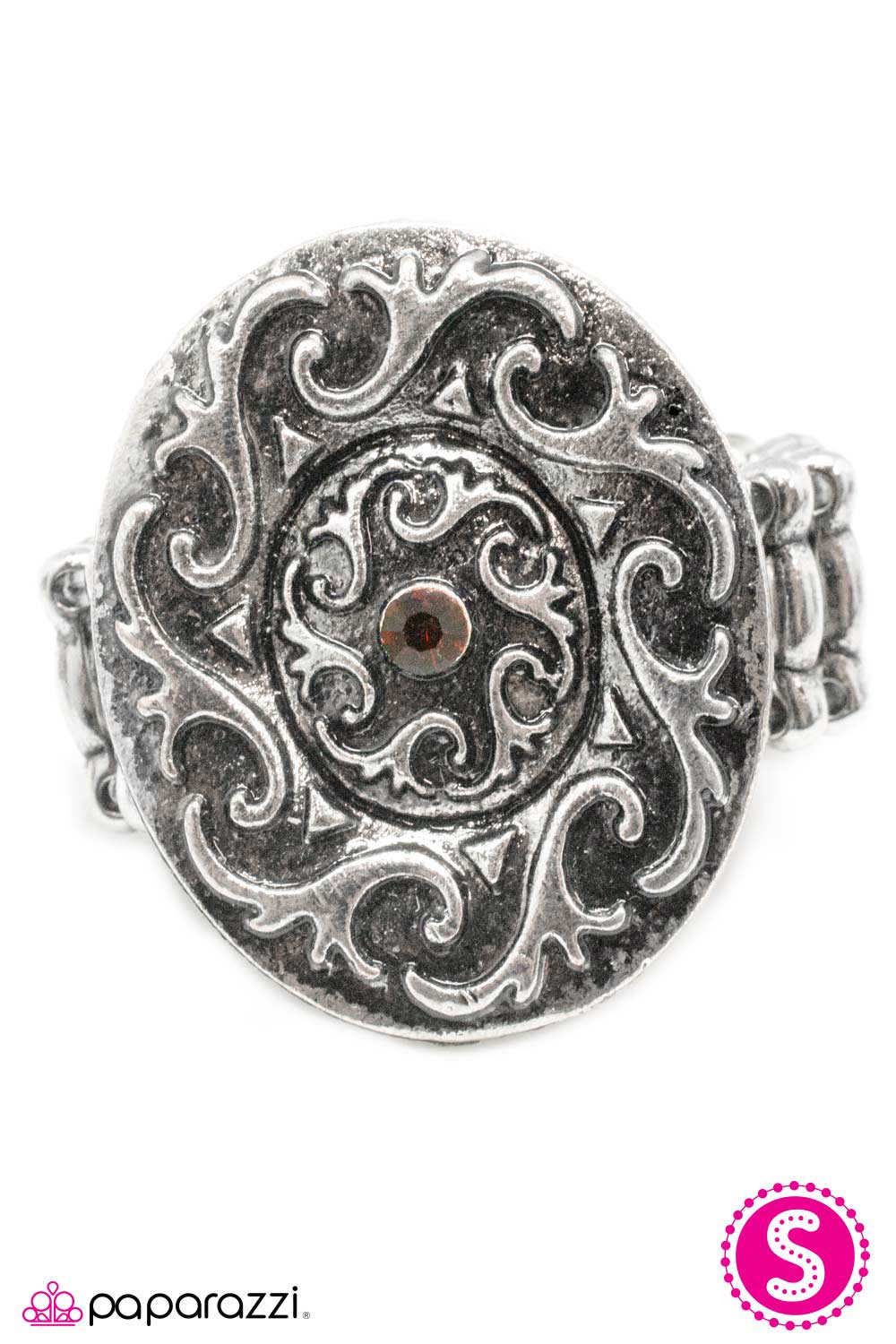 Against The Current Brown and Silver Ring - Paparazzi Accessories-CarasShop.com - $5 Jewelry by Cara Jewels