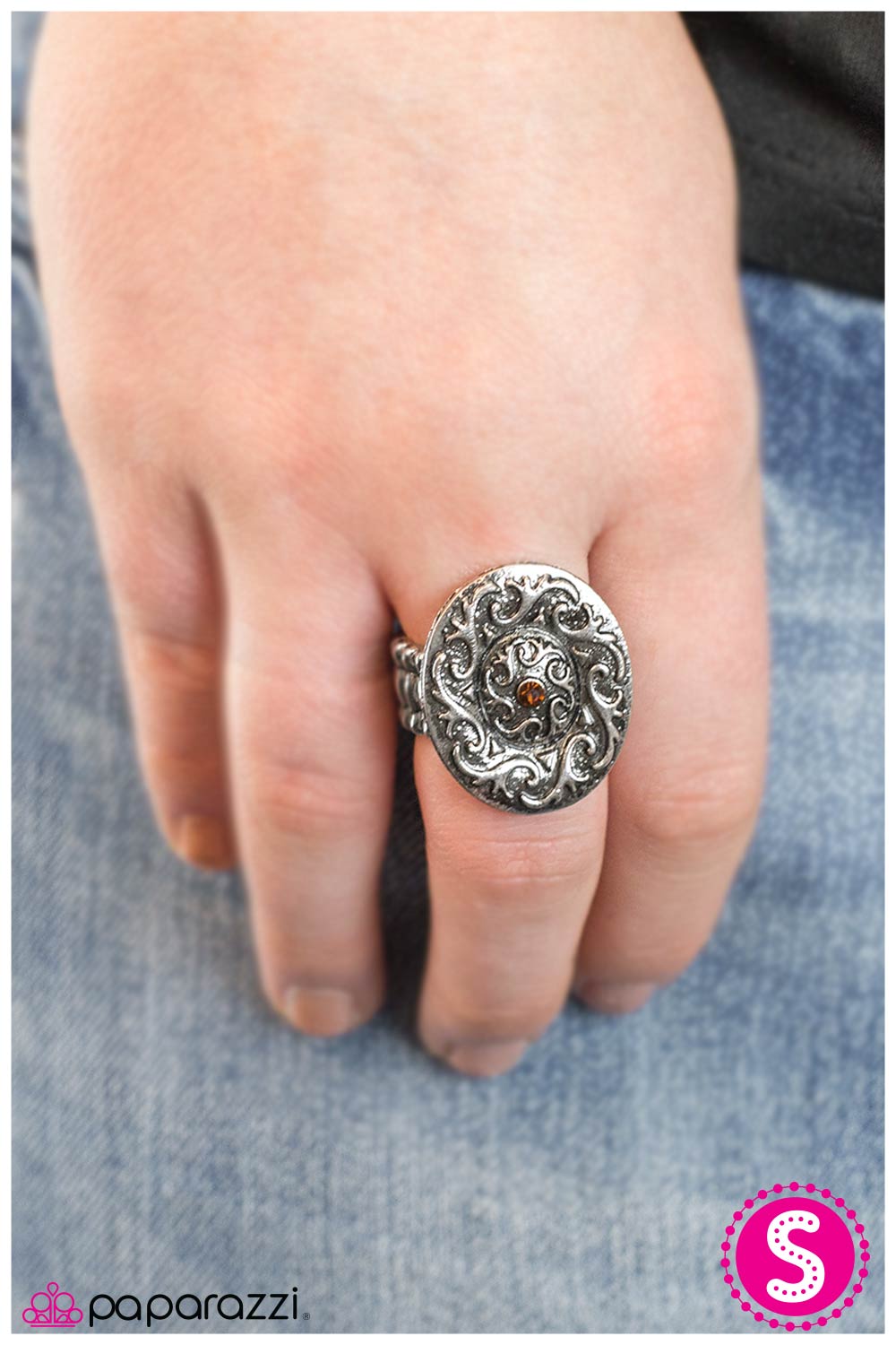 Against The Current Brown and Silver Ring - Paparazzi Accessories-CarasShop.com - $5 Jewelry by Cara Jewels