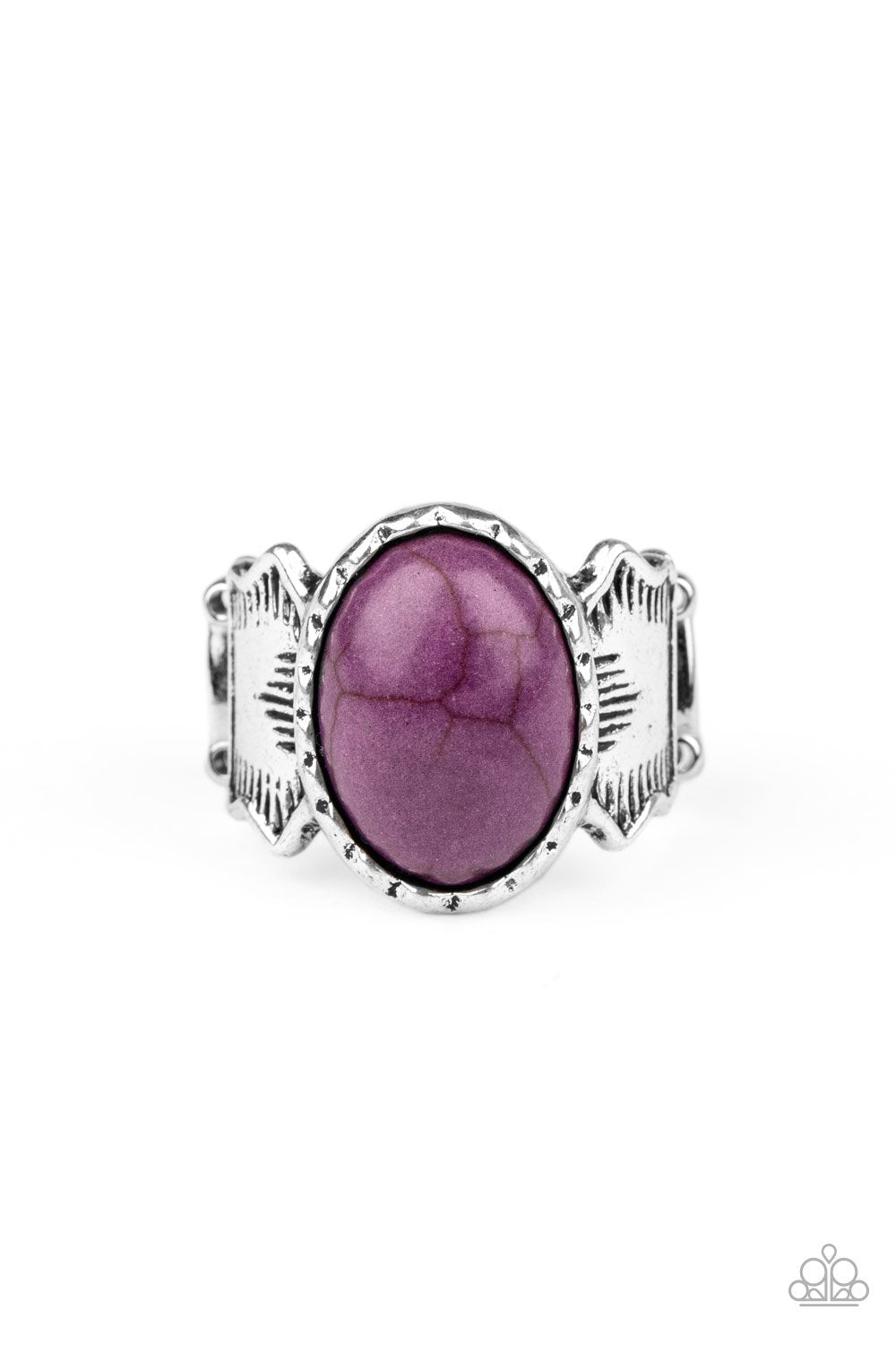 Ain&#39;t No Mesa High Enough Purple Stone Ring - Paparazzi Accessories - lightbox -CarasShop.com - $5 Jewelry by Cara Jewels