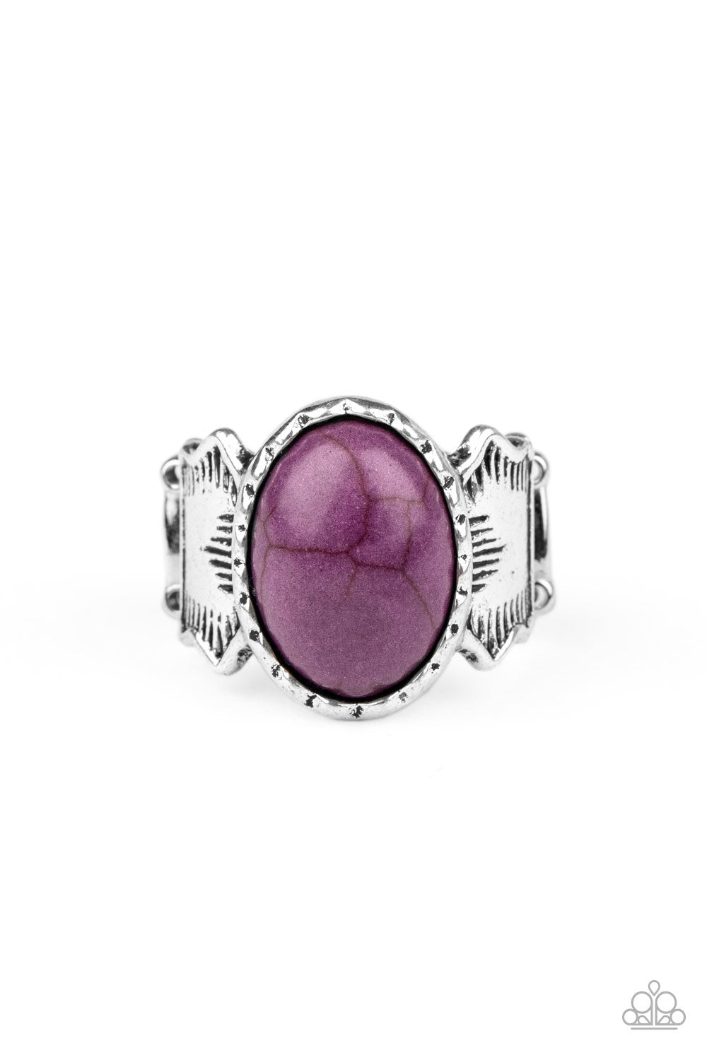 Ain't No Mesa High Enough Purple Stone Ring - Paparazzi Accessories - lightbox -CarasShop.com - $5 Jewelry by Cara Jewels