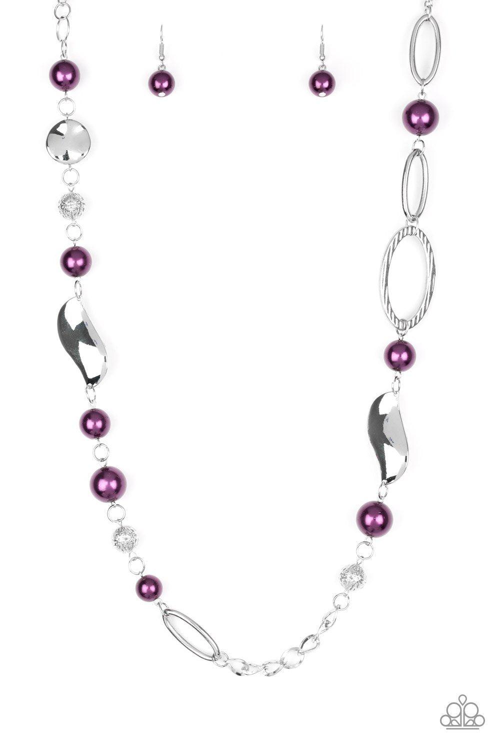 All About Me Purple and Silver Necklace - Paparazzi Accessories - lightbox -CarasShop.com - $5 Jewelry by Cara Jewels
