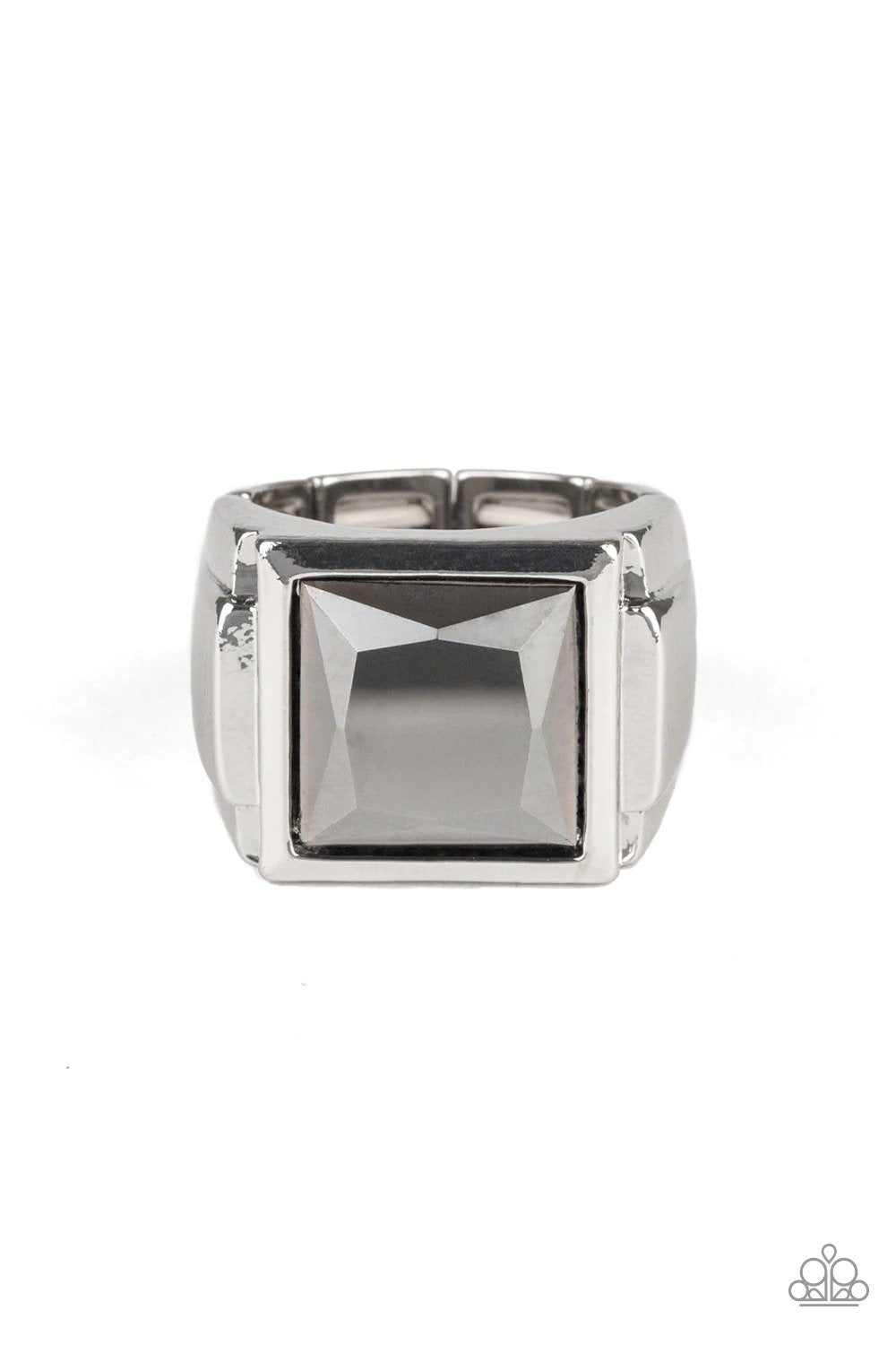 All About The Benjamins Men&#39;s Silver Ring - Paparazzi Accessories- lightbox - CarasShop.com - $5 Jewelry by Cara Jewels
