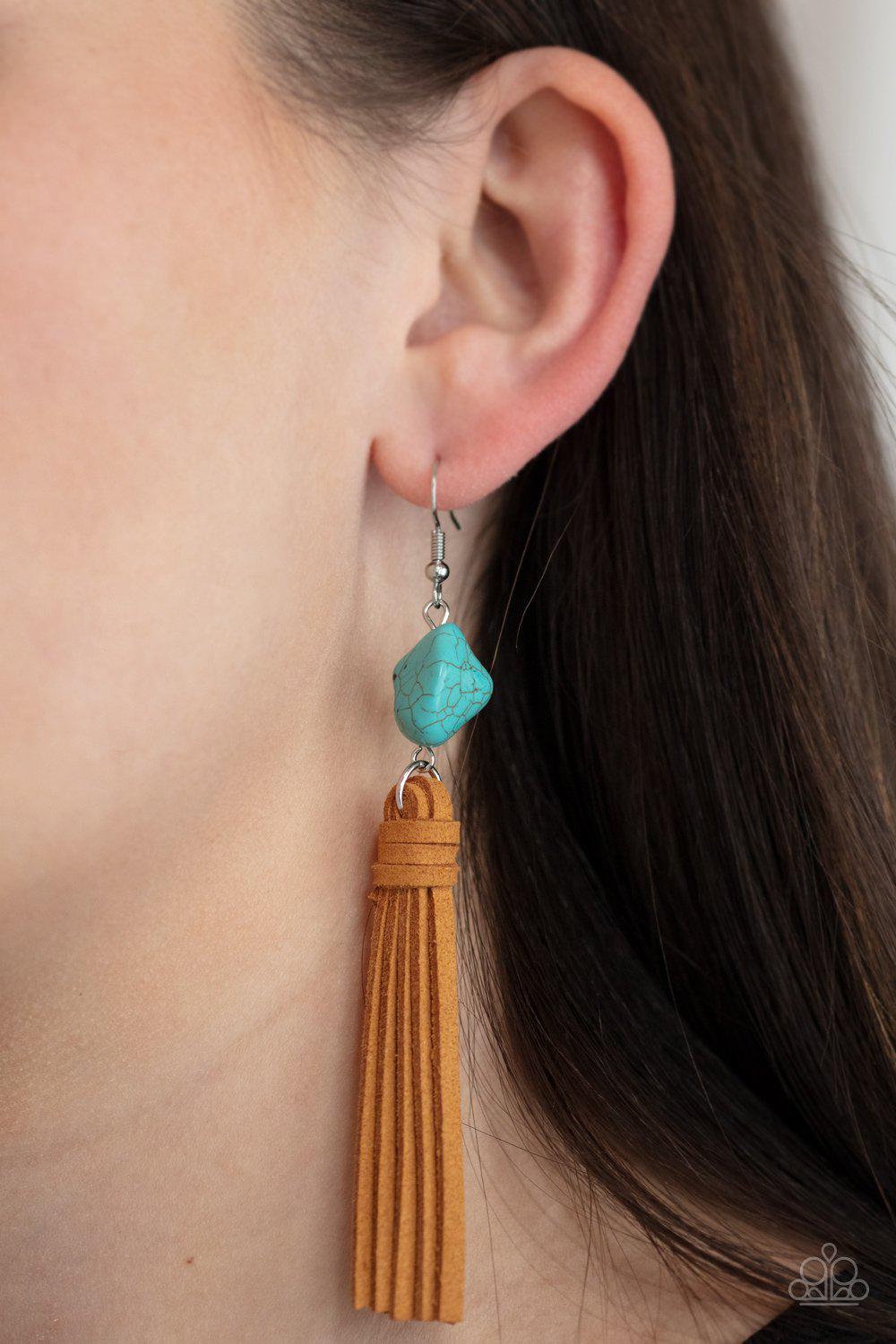 Suede and Chain Fringe Tassel Long Dangle Earrings (Mint) – Rosemarie  Collections
