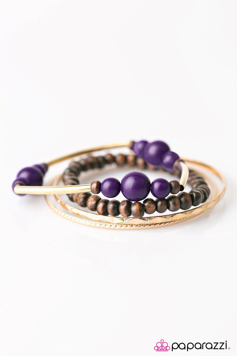 All or Nothing Purple Bracelet - Paparazzi Accessories- lightbox - CarasShop.com - $5 Jewelry by Cara Jewels