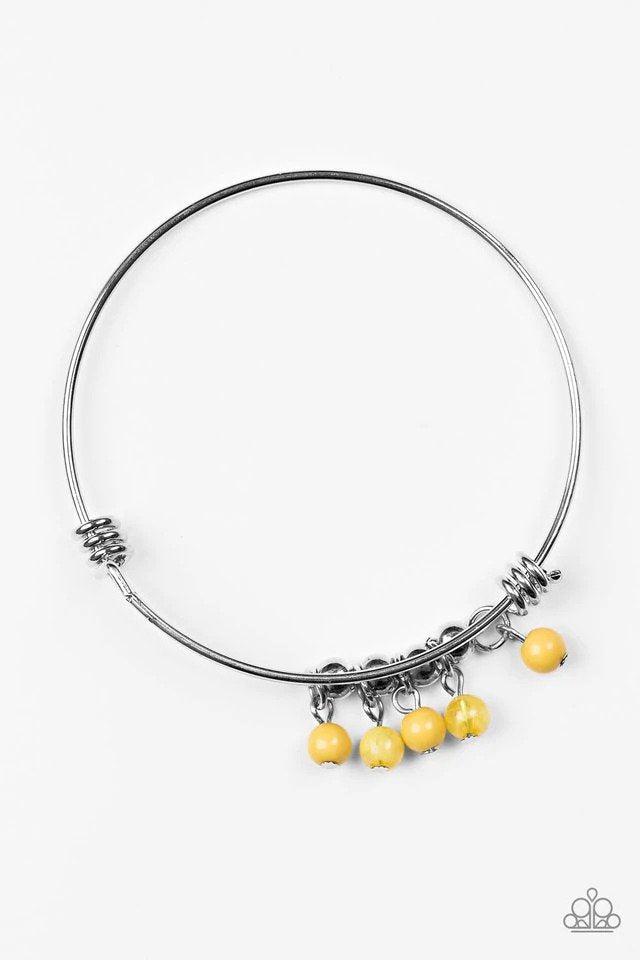 All Roads Lead To ROAM Yellow Bracelet - Paparazzi Accessories- lightbox - CarasShop.com - $5 Jewelry by Cara Jewels