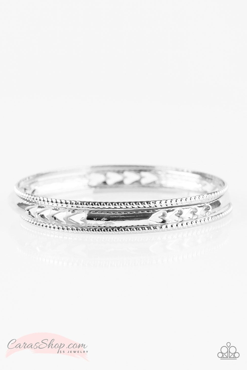 Amazon Warrior Silver Bangle Bracelet Set - Paparazzi Accessories-CarasShop.com - $5 Jewelry by Cara Jewels
