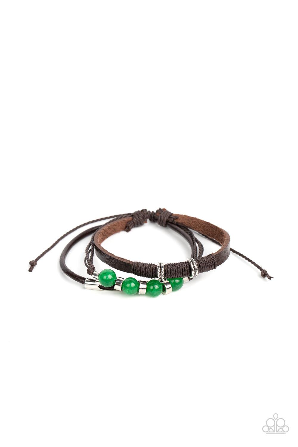 Amplified Aloha Green Urban Slide Bracelet - Paparazzi Accessories- lightbox - CarasShop.com - $5 Jewelry by Cara Jewels