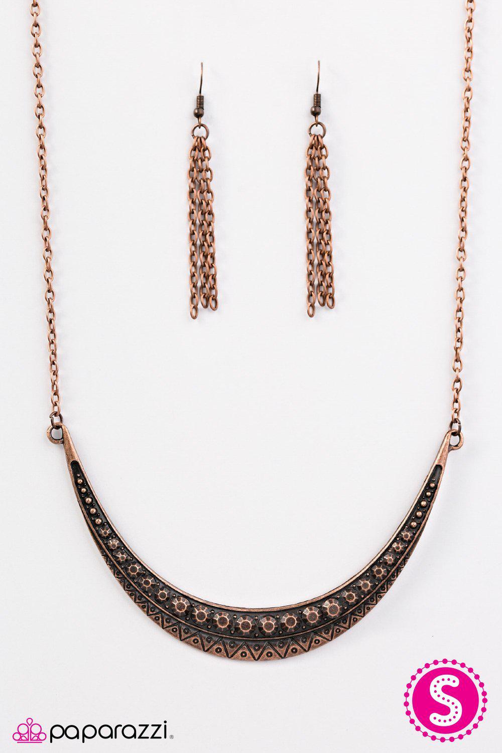 Anchors Away Copper Necklace - Paparazzi Accessories-CarasShop.com - $5 Jewelry by Cara Jewels