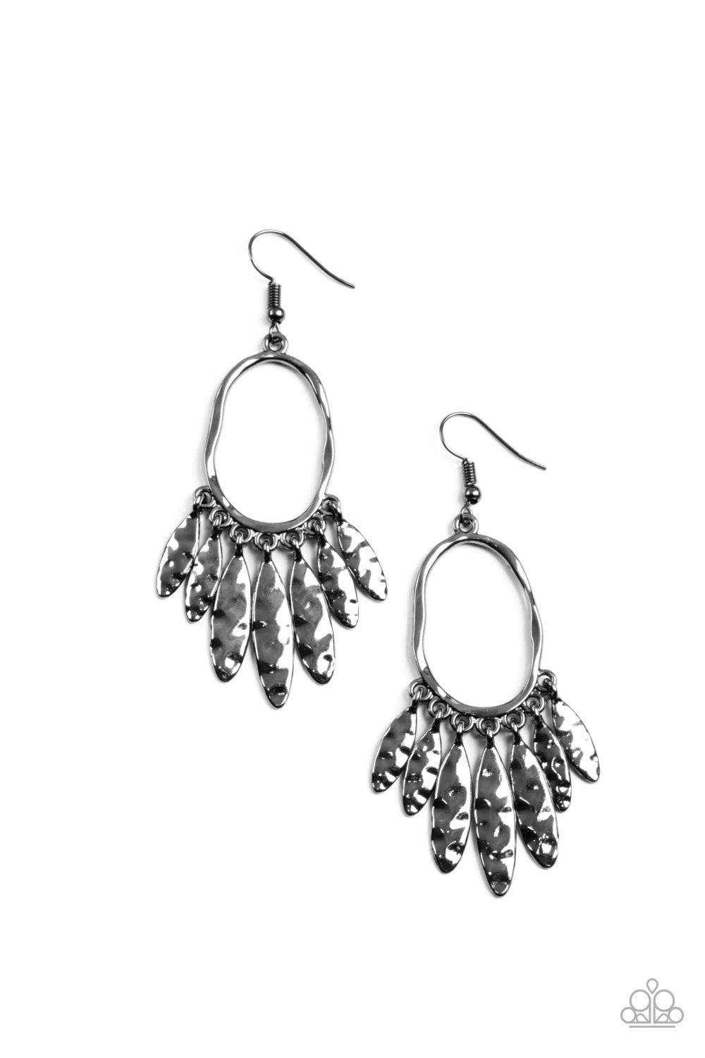 Artisan Aria Black Earrings - Paparazzi Accessories- lightbox - CarasShop.com - $5 Jewelry by Cara Jewels