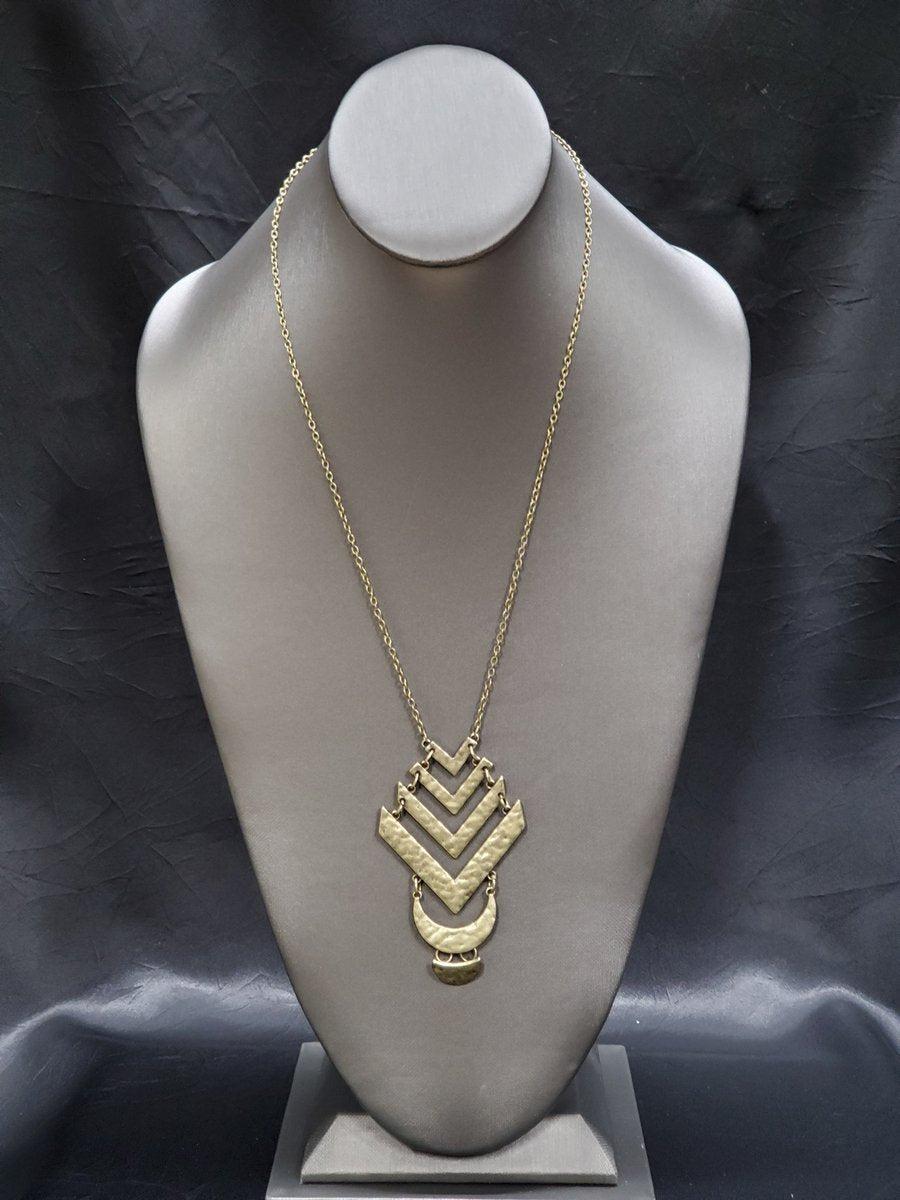 Artisan Edge Brass Necklace - Paparazzi Accessories-CarasShop.com - $5 Jewelry by Cara Jewels